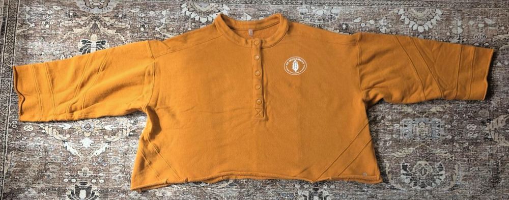 FP Movement Play On Logo Henley L Burnt Orange Oversized Sweatshirt Free People